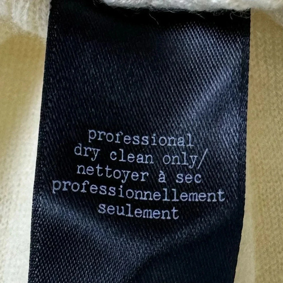 Rag & Bone Cashmere Wool Cream V-Neck Sweater Small Striped Neon Pink Black Neck - Picture 7 of 7